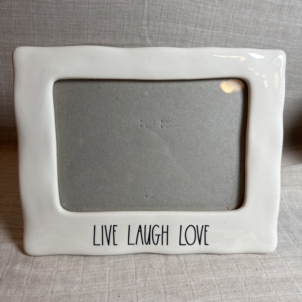 Rae Dunn Artisan Collection 5x7 Ceramic Photo Frame White Live Laugh Love